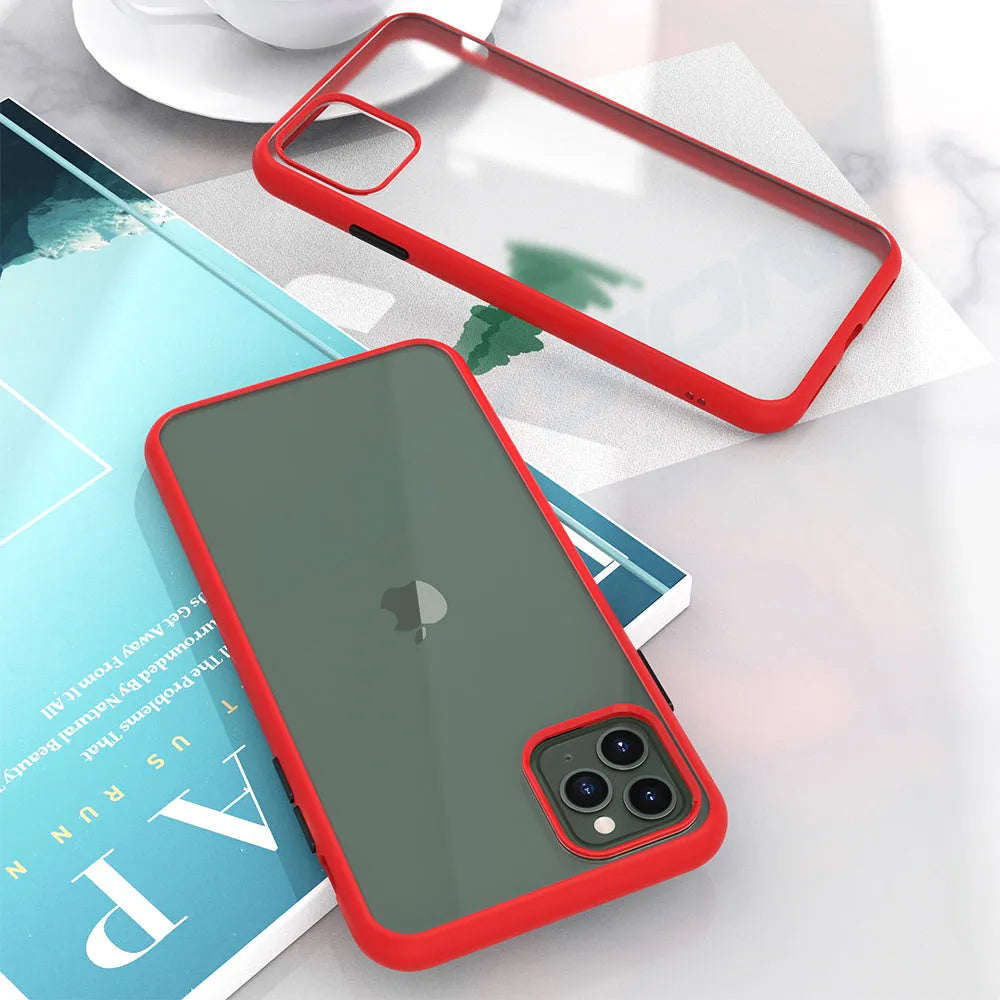 iPhone 11 frosted protective back cover in solid colour with hidden corner airbags