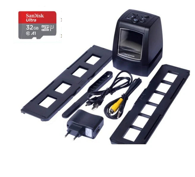 High-resolution film scanner for digitizing 35mm slides, negatives, and photos