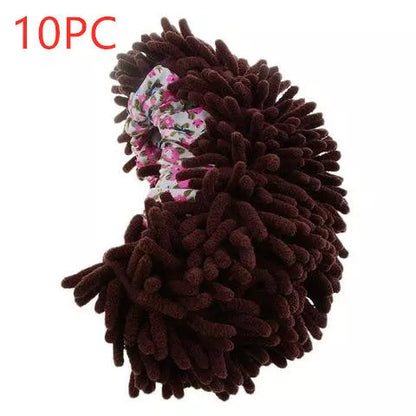 Chenille mop slippers in various colors for easy home cleaning