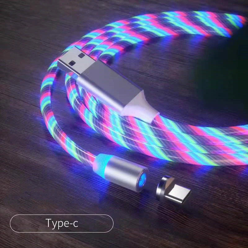Magnetic Charging Cable Streamer in blue, red, green, and colorful options