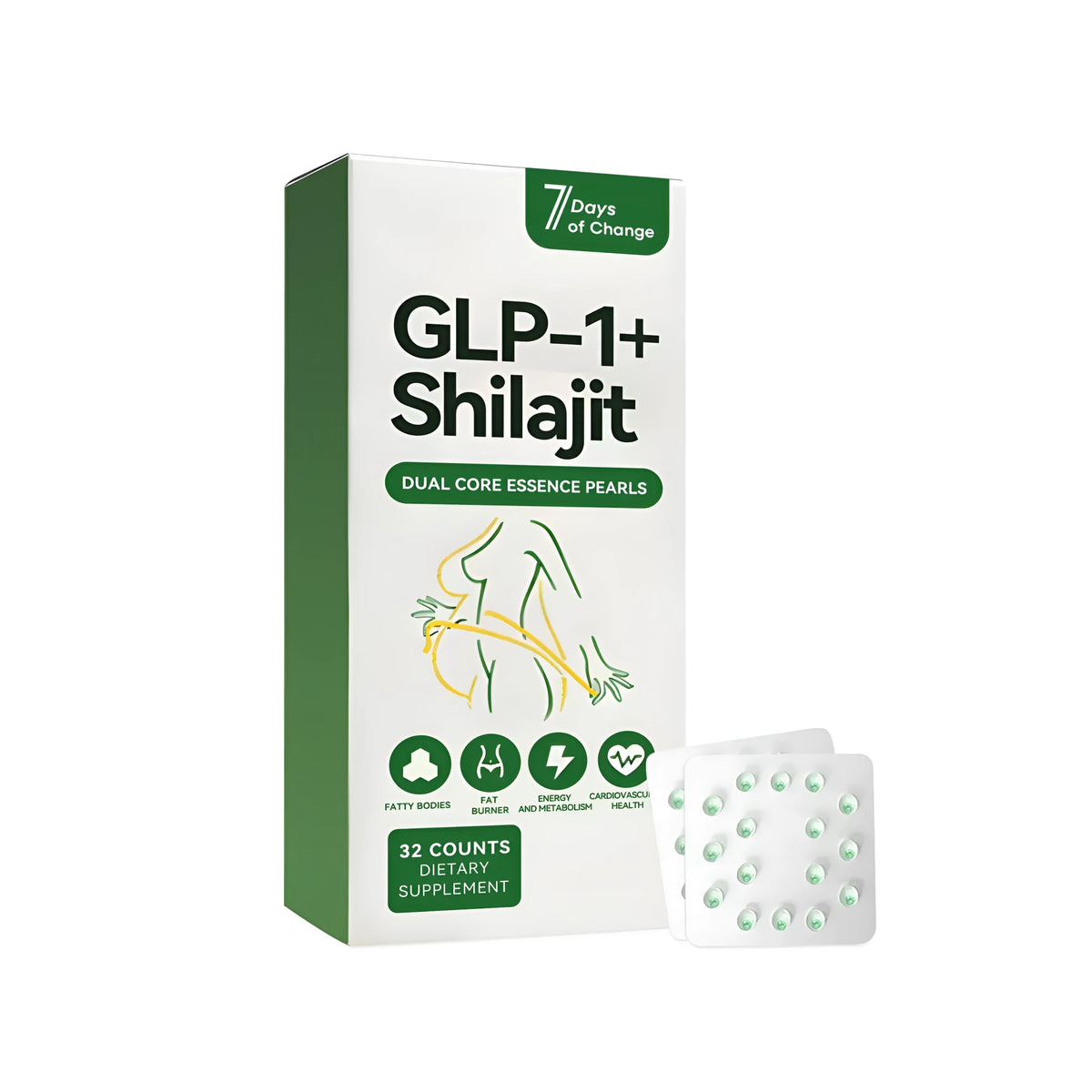 Huanneng Slimming Huoli Pill bottle with 32 counts, containing apple vinegar powder, NAD+, and moringa leaf extract
