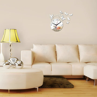 30cm round wall clock with black frame and white face showing Arabic numerals