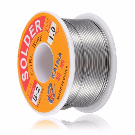 Kena no-lead flux core solder wire 50g spool, diameters 0.5mm to 1.0mm, melts at 255°C for electronics