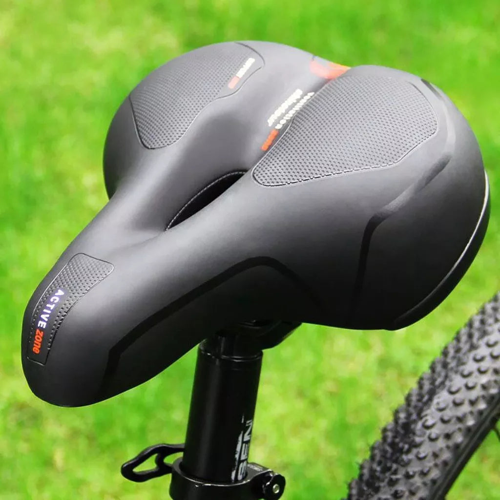 Hollow seat cushion bicycle seat with memory foam padding for enhanced cycling comfort