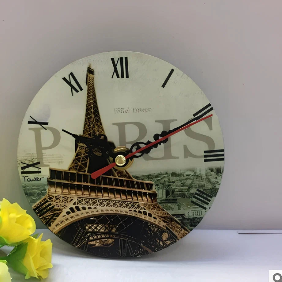 12cm wooden table clock with 24-hour display in seven colour options