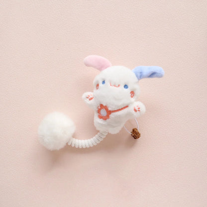 Set of plush animal cat toys with silvervine fruit, a long flexible spring, and a fuzzy ball for interactive play.