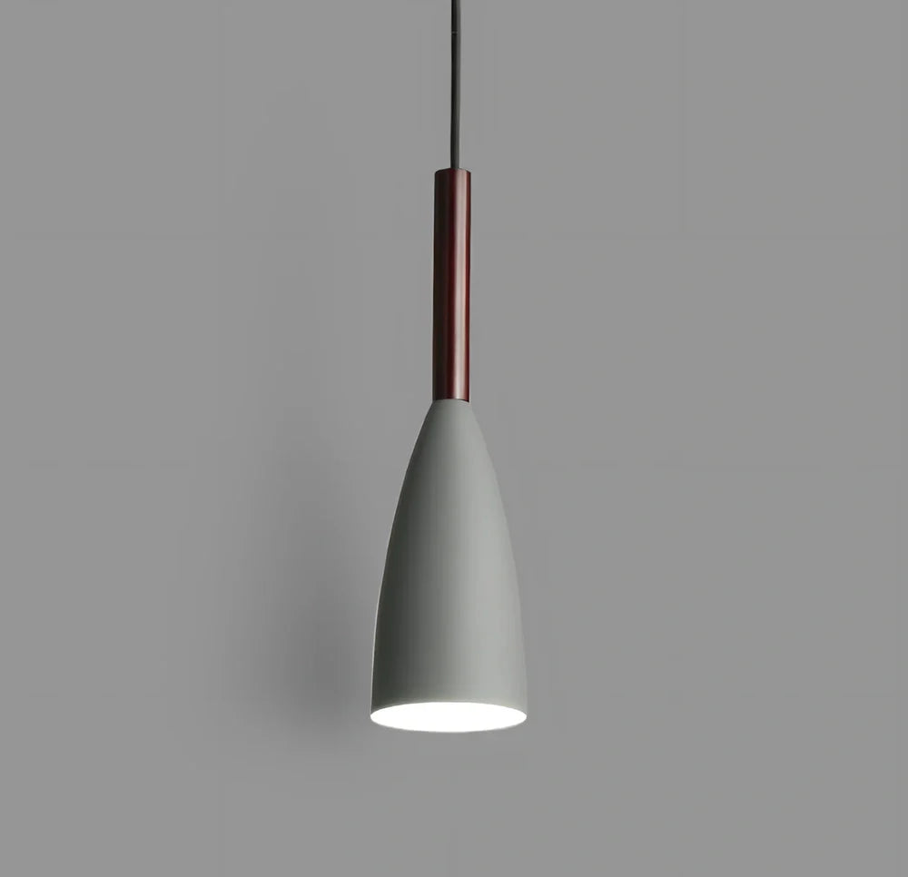 Nordic pendant light with adjustable suspension in black, grey, green, or white with aluminium construction