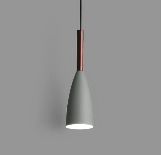 Nordic pendant light with adjustable suspension in black, grey, green, or white with aluminium construction