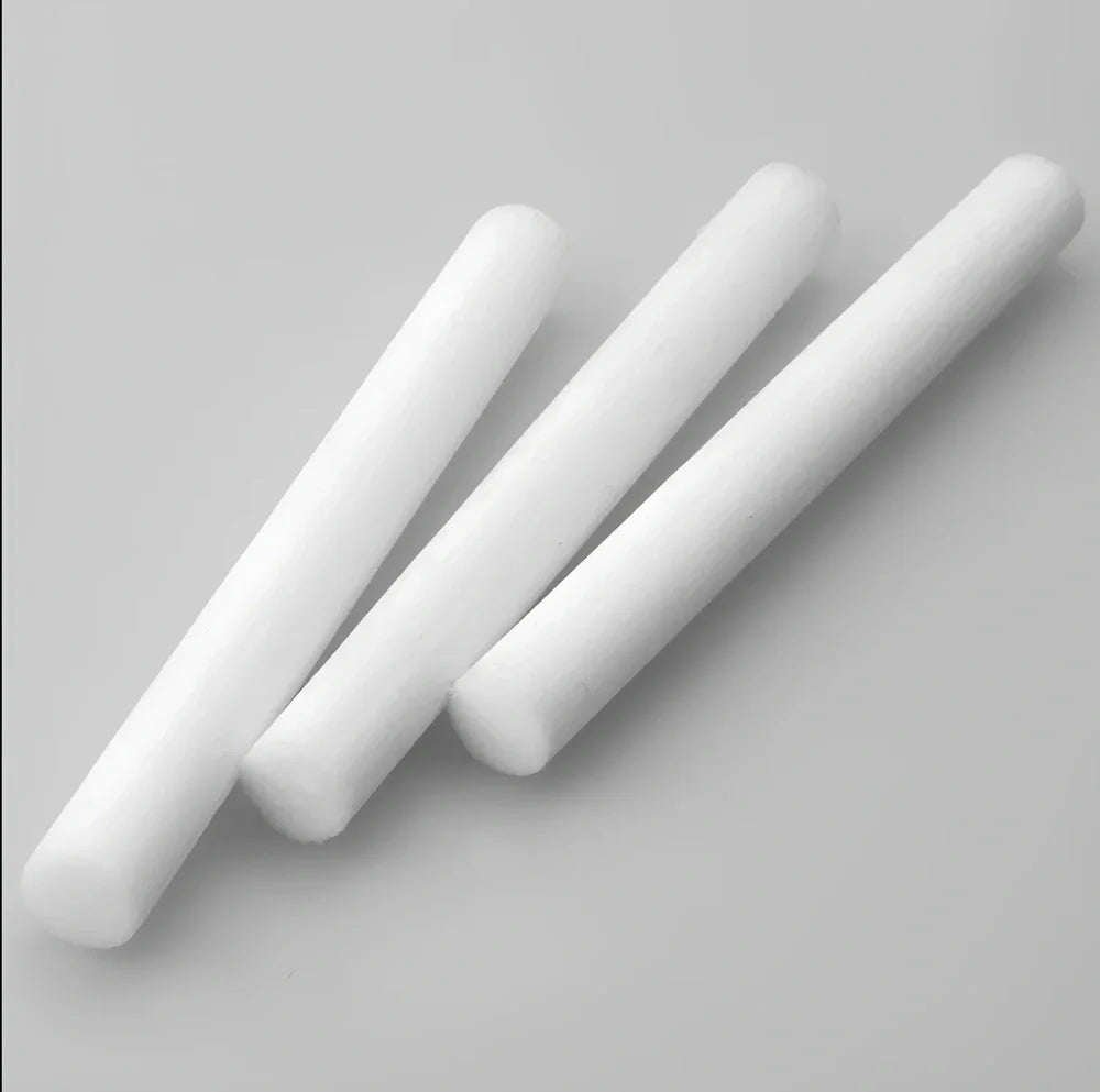 Pack of 7.5x125mm acetate fibre cotton swabs for humidifier wicks, trimmable length for stable fog output