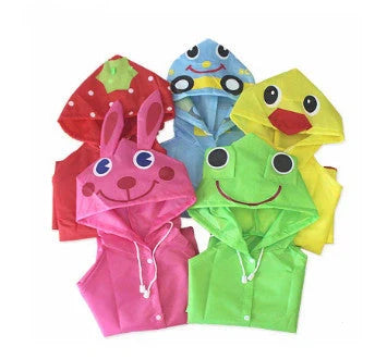 Funny Kids Raincoat in vibrant colors for school and play