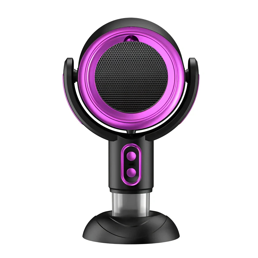 Portable desktop range hood in black gold finish with USB cable, dimensions 145x226x275mm