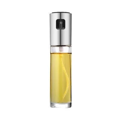 Gold ABS and glass kitchen oil vinegar spray bottle with push-pump mechanism