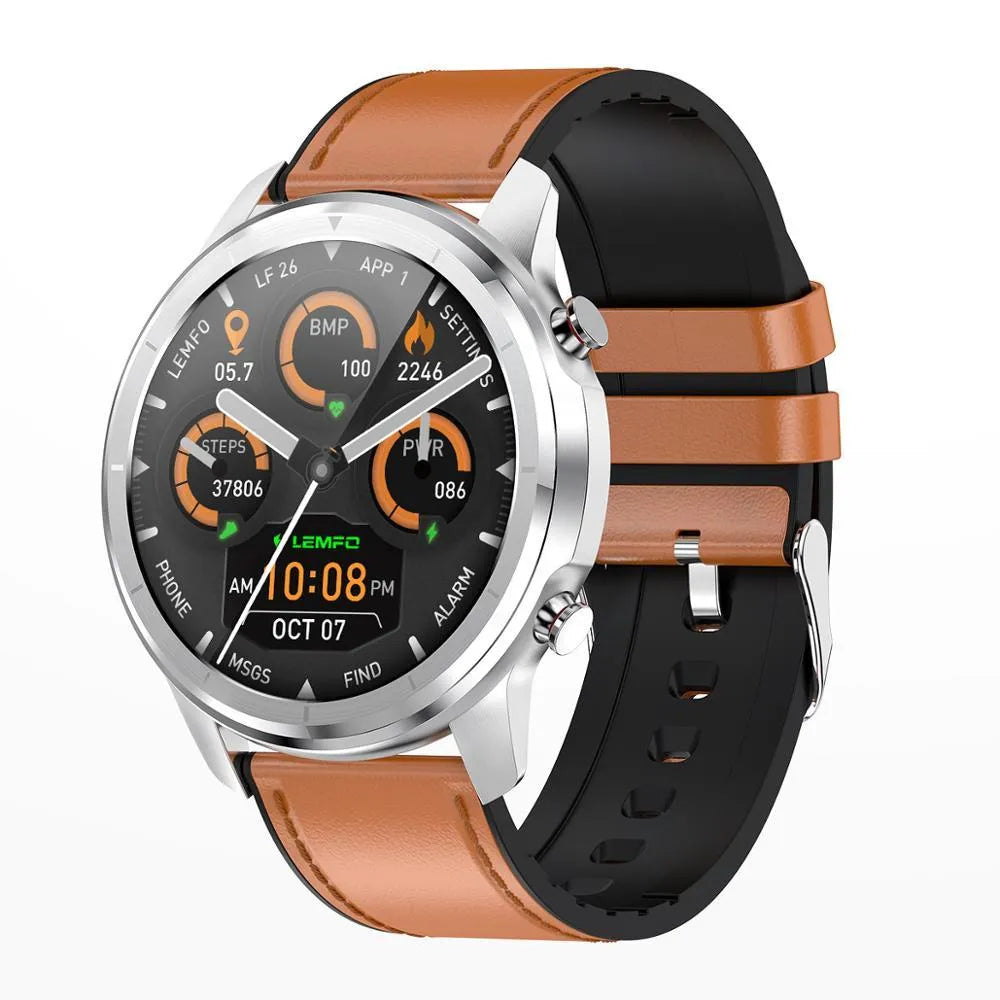 LEMFO LF26 smart bracelet with 1.3-inch screen showing fitness data on wrist