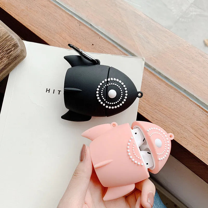 Pink silicone protective case cover for Apple AirPods 1 and 2 charging case