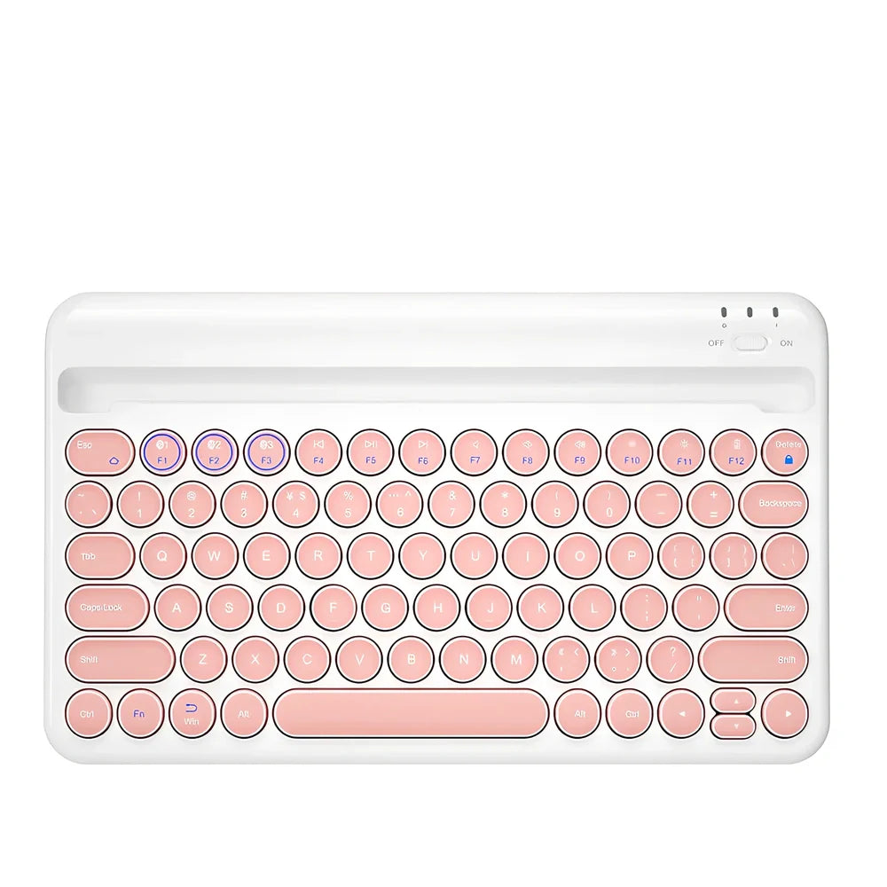 Bluetooth wireless keyboard with 8-metre range and 200-hour battery life in multiple colour options