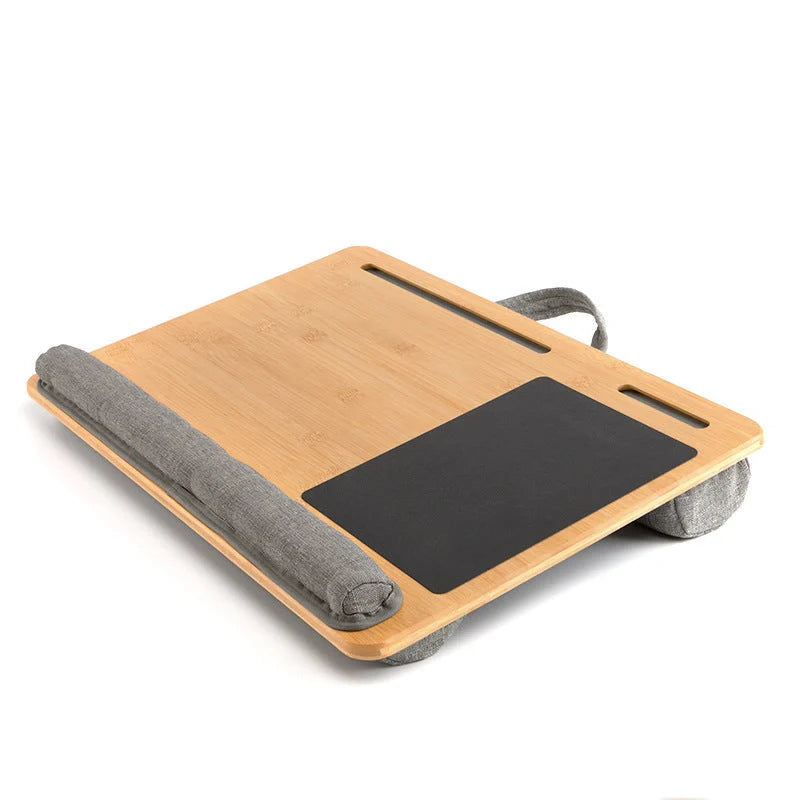 Japanese-style bamboo lap desk with fabric top in small and large sizes