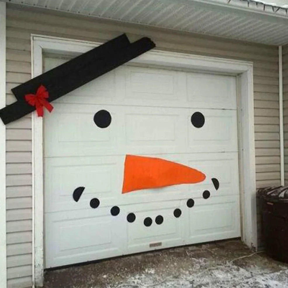 DIY snowman decoration kit with 16 components including hat, bow, and foam shapes on non-woven fabric