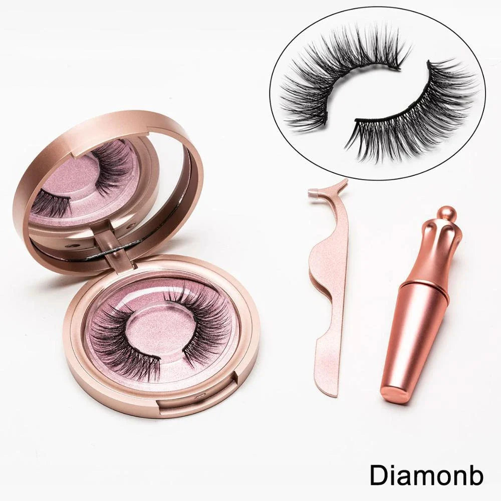 Magnetic Liquid Eyeliner and False Lashes Set - Easy Application, No Glue Needed