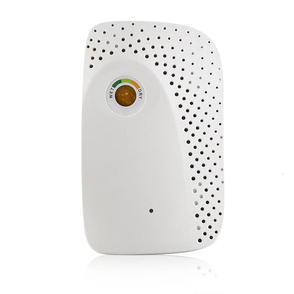 White mini dehumidifier with indicator light for spaces under 10 square metres