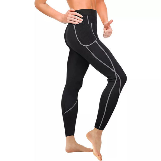 Black shaping fitness pants with SCR fabric for enhanced flexibility and comfort during workouts