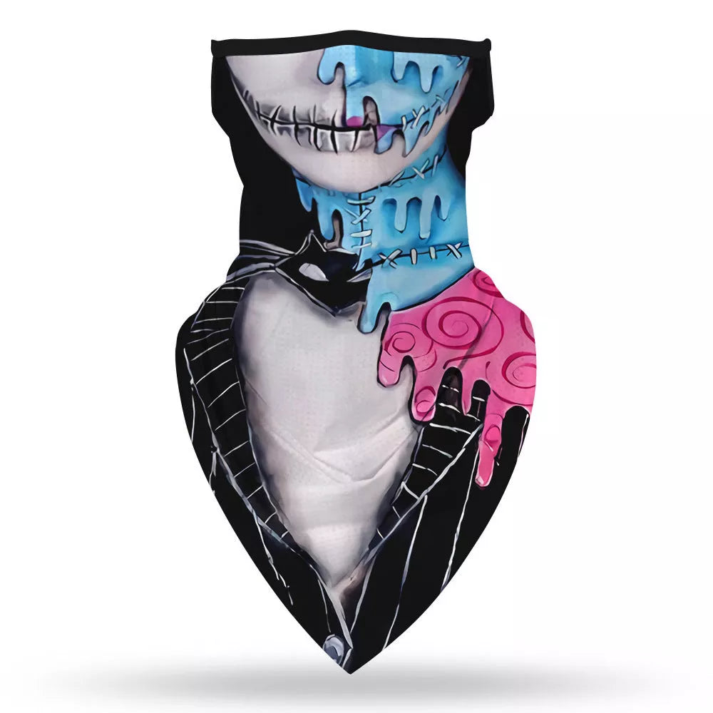 Printed Dustproof Bib Triangle Scarf in various designs for outdoor protection
