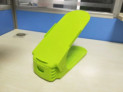 Adjustable double stand shoe rack, PP plastic, 25x10x18cm, 170g, space saving shoe storage in multiple colours