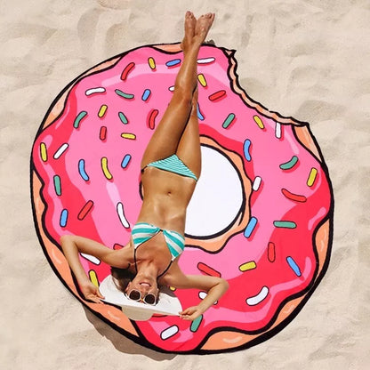 Cotton pareo scarf with fun food prints in various colors for sun protection