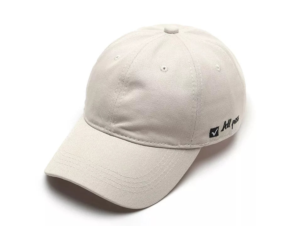 Adjustable cotton baseball cap with side letter embroidery in multiple colors