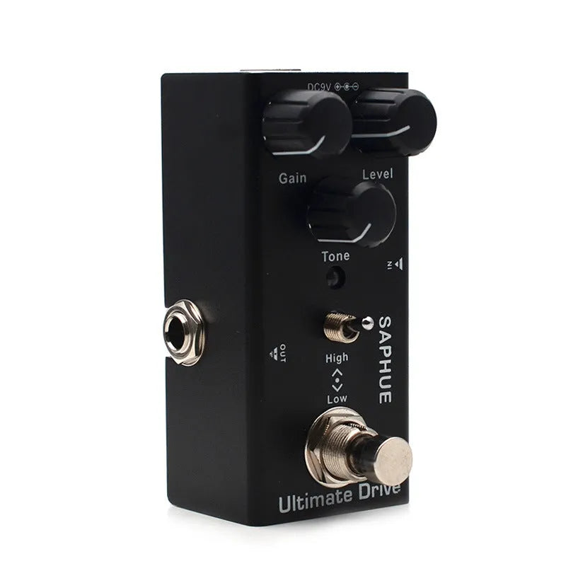 SAPHUE mini electric guitar effects pedal with aluminium alloy casing, true bypass, 1/4 inch jacks and 9V DC power