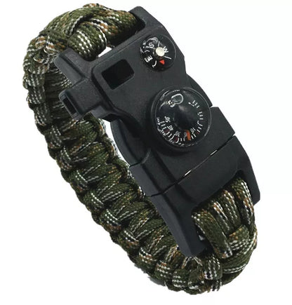 Outdoor umbrella rope SOS emergency kit with high-tension rope and bracelet