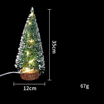 Festive Mini LED Christmas Tree with Warm Lights, Compact Holiday Decoration for Small Spaces and Tabletops