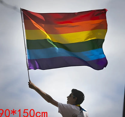 Pride LGBT rainbow flag 90x150cm with double-sided printing showing vivid colours