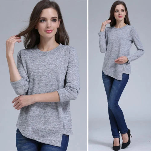 Cotton multifunctional loose maternity clothes in dark grey, blue, light grey, and purple