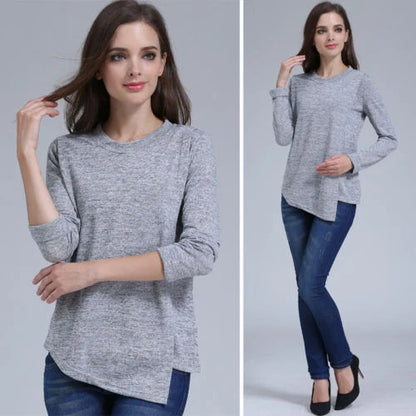Cotton multifunctional loose maternity clothes in dark grey, blue, light grey, and purple