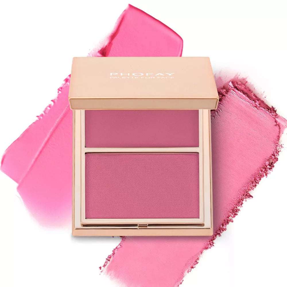 PHOFAY Double-Take Cream & Powder Blush Duo for natural contouring and highlighting