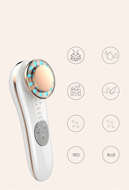 7-in-1 Facial Massager with Galvanic and High Frequency Technology for skin care