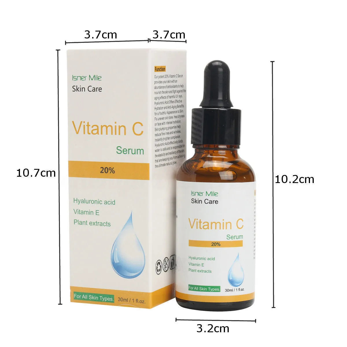 30ml bottle of Vitamin C undiluted facial essence for brightening and revitalising skin.