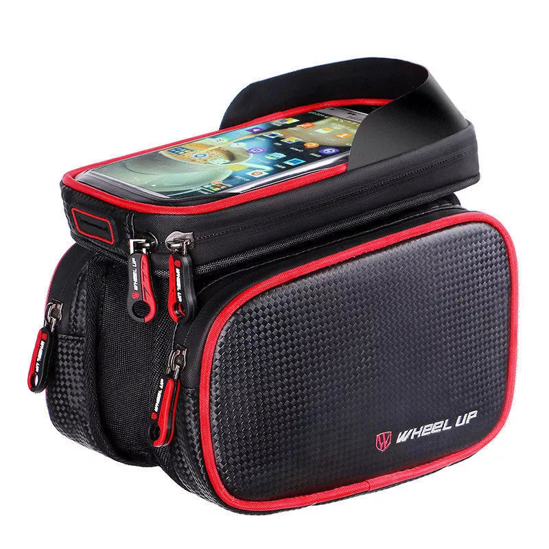 Wheelup mountain bike front beam bag in PU leather, 6.2 inches, water-resistant