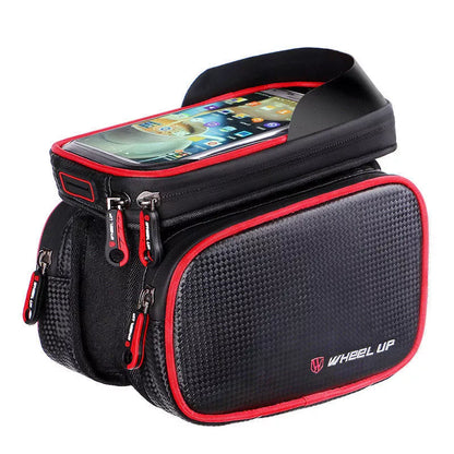 Wheelup mountain bike front beam bag in PU leather, 6.2 inches, water-resistant