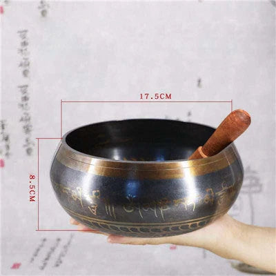 Harmonious Tibetan Singing Bowl - Copper Meditation Bowl with Vibrant, Soothing Tone