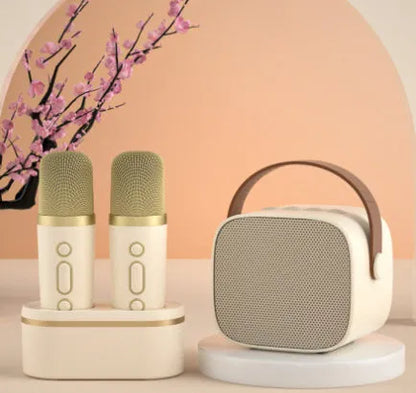 Bluetooth speaker microphone set with two microphones, shown in one of four colours including Dark Night and Cream White