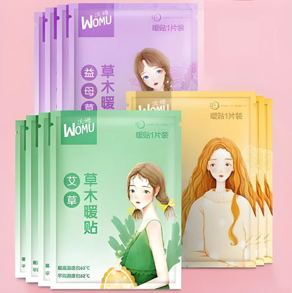 Self-heating uterus warming plaster with natural herbal paste options
