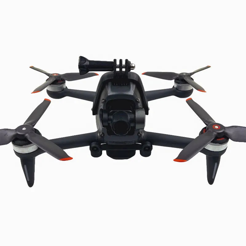 3D-printed hard plastic drone expansion bracket with soft sponge contact for GoPro camera mounting