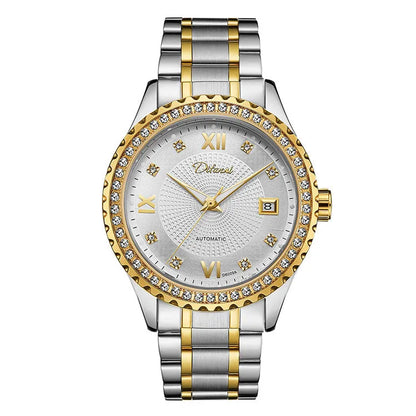 Fashionmonger automatic mechanical watch with luminous display and stainless steel case measuring 13mm thickness