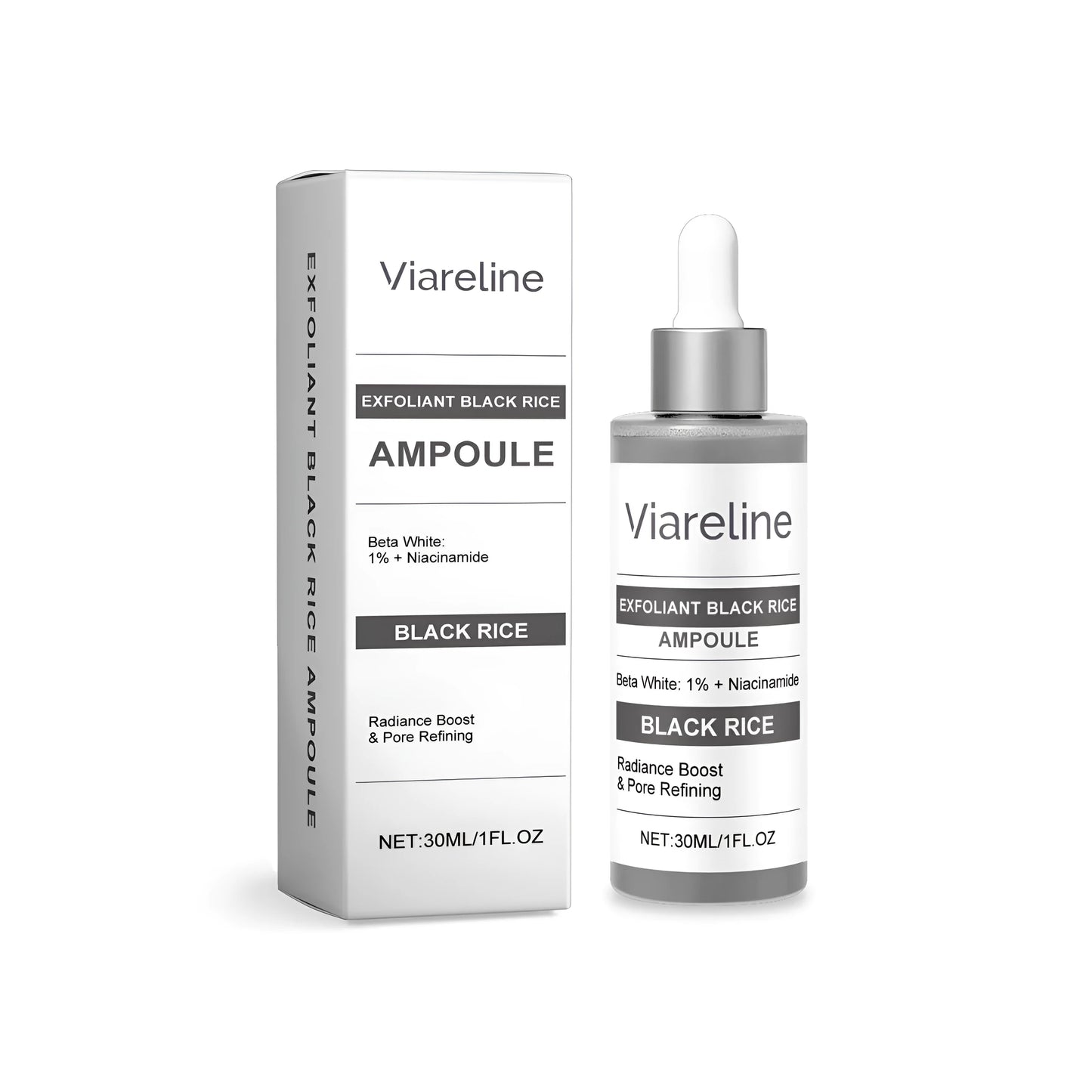 30ml bottle of black rice exfoliating liquid moisturising serum for wrinkles