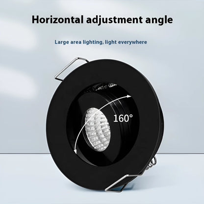 LED mini spotlight embedded concealed 1W 3W aluminium 220V in elegant white or YaHei black