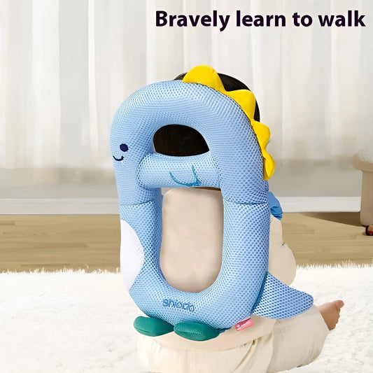 Cartoon animal themed anti-collision pillow for infant head and knee protection.