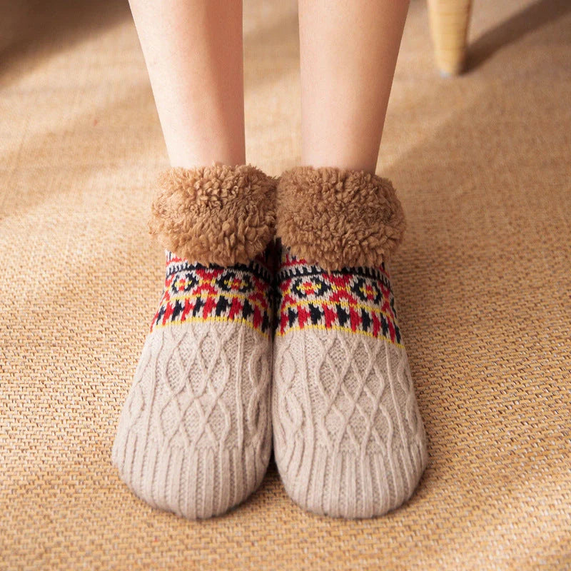 Warm Non-Slip Indoor Socks for Fall and Winter in various colors