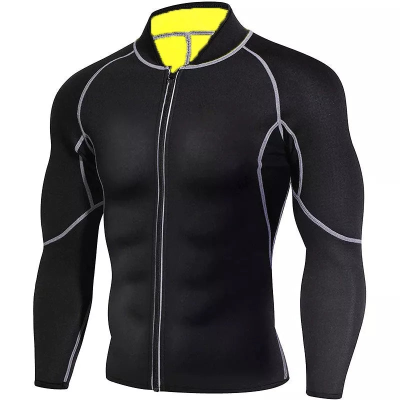 Men's versatile fitness suit with neoprene fabric for running, yoga, and sauna