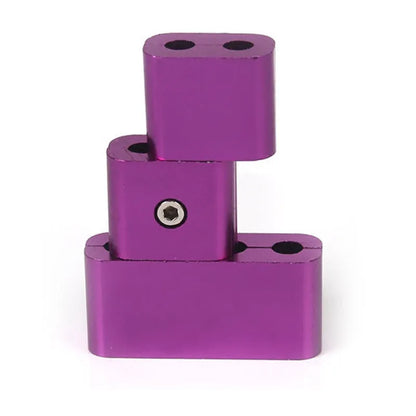 Three-piece metal car fastening clamp shown in six colour options: red, blue, silver, black, purple, gold.